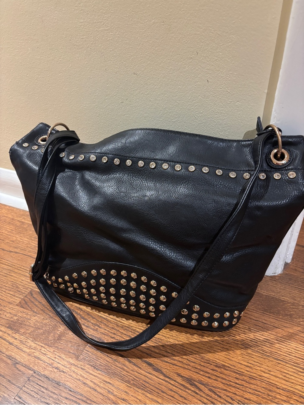 Black Studded Bag - Women's Shoulder Camera Bag